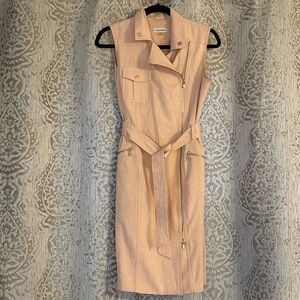 Calvin Klein Pink Sleeveless Fitted Coat Jacket Dress | Size 6